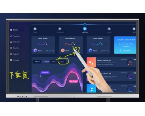智能会议平板一体机多媒体教学一体机培训教育远程视频会议一体机触摸屏交互式电子白板会议室大屏 55英寸触摸一体机 双系统+移动支架